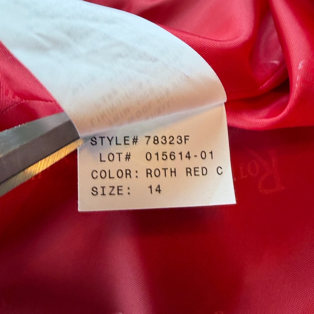 Rothschild Wool Velvet Hood Detail VTG Swing Peacoat Girls Sz 14 Scarlet Red NWT - Picture 11 of 16
